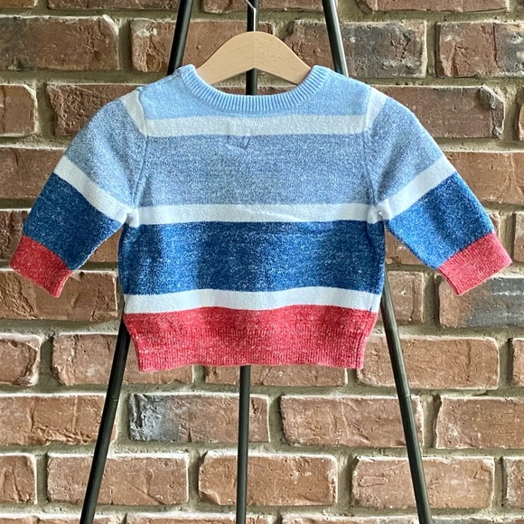 3-6M Gap Sweater - Red and Blue Stripes - Picture 3 of 3